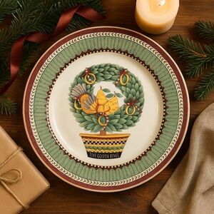 Debbie Mumm “Five Golden Rings” Plate — Sakura 12 Days of Christmas